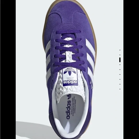 Adidas Gazelle Bold Purple and White Sneakers - Picture 3 of 10